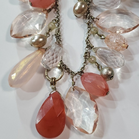 **buy 2 get 1 free**  New york & co pink and gold statement necklace - Picture 4 of 4